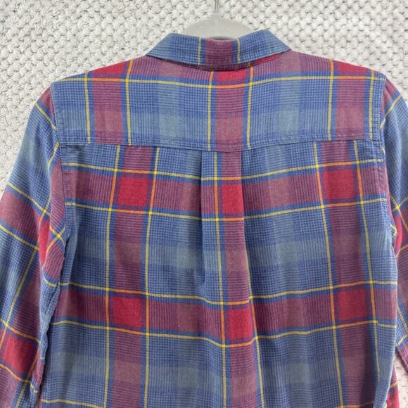 Toad&Co Top Womens XS Blue Red Plaid Reform Flannel LS Shirt Button Front Fall - Picture 8 of 13